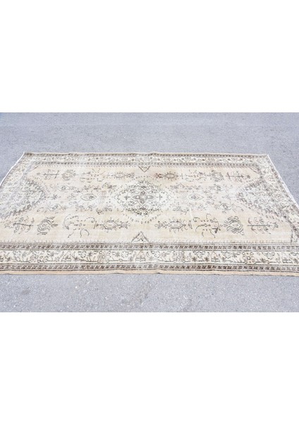 Türk Halısı, Eskitme Halı, Halı, 171 x 272 cm Bej Halı, Anadolusı Oturma Odası Halı, 6975