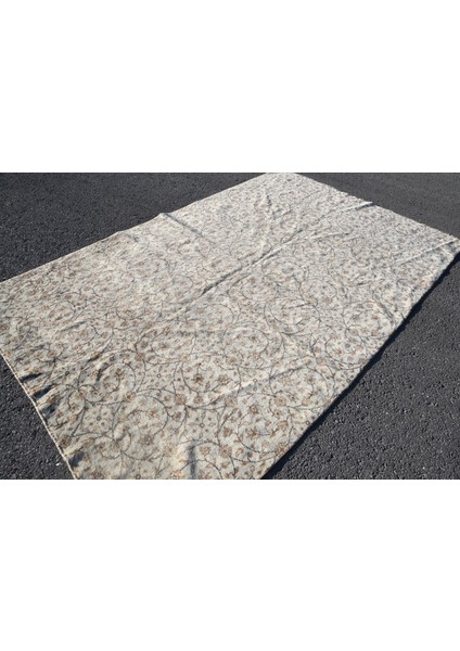 Eskitme Halı, Türk Halısı, Halı, 197 x 303 cm Bej Halı, Bohemsı Büyük Halı, El Yapımı Oturma Odası Hal