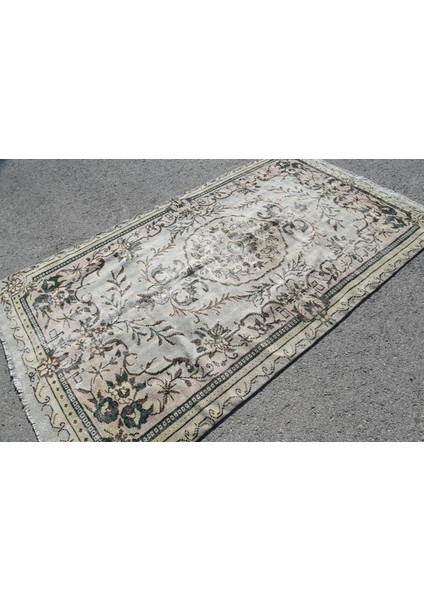 Eskitme Halı, Türk Halısı, Halı, 160 x 272 cm Bej Halı, Organik Oturma Odası Halı, 5339