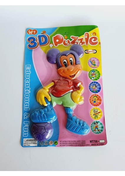 3D Eğitici Magnet Puzzle 23CM (Fare)