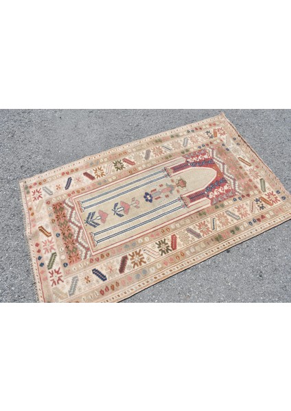 Türk Halısı, Eskitme Halı, Halı, 95 x 156 cm Bej Halı, Organik Yatak Odası Halı, Ofice Yatak Odası Hal fiyatları