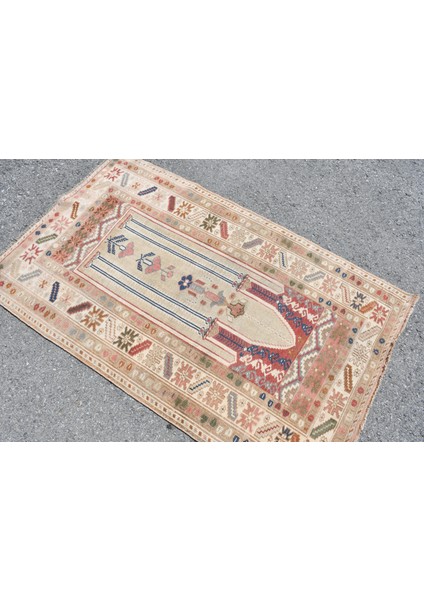 Türk Halısı, Eskitme Halı, Halı, 95 x 156 cm Bej Halı, Organik Yatak Odası Halı, Ofice Yatak Odası Hal fırsatları
