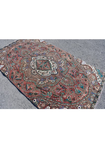 Eskitme Halı, Türk Halısı, Halı, 141 x 244 cm Kahverengi Halı, Dekoratif Alan Halı, 7123