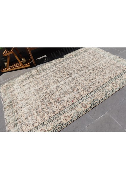 Türk Halısı, Eskitme Halı, Halı, 157 x 250 cm Bej Halı, Dekoratif Salon Halı, Yün Büyük Halı, 4515