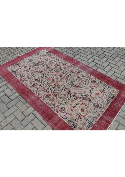 Türk Halısı, Eskitme Halı, Halı, 135 x 230 cm Bej Halı, Organik Alan Halı, Dekoratif Alan Halı, 6831