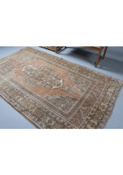 Eskitme Halı, Türk Halısı, Halı, 164 x 285 cm Turuncu Halı, El Yapımı Büyük Halı, 9388