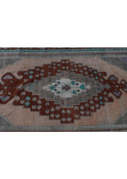 Eskitme Halı, Türk Halısı, Halı, 133 x 279 cm Mor Halı, El Yapımı Oturma Odası Halı, 6824