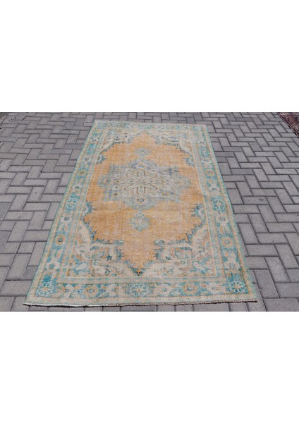 Türk Halısı, Eskitme Halı, Halı, 131 x 226 cm Turuncu Halı, Anadolusı Alan Halı, Banyo Halı, 6826