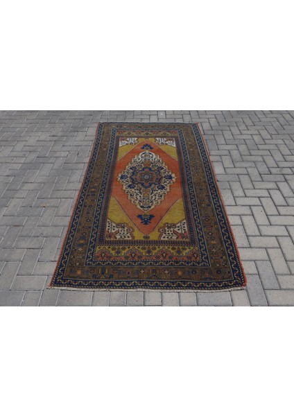 Eskitme Halı, Türk Halısı, Halı, 120 x 212 cm Kırmızı Halı, El Dokuma Alan Halı, Bahçe Banyo Halı, 68