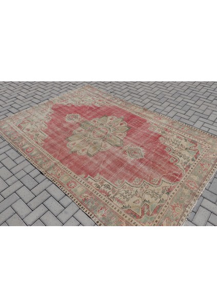 Eskitme Halı, Türk Halısı, Halı, 183 x 262 cm Kırmızı Halı, El Yapımı Büyük Halı, 6849 fiyatları