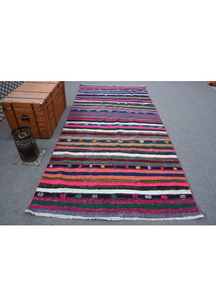 Eskitme Halı, Türk Halısı, Halı, 145 x 300 cm Yeşil Halı, Büyük Halı, Dekoratif Yer Halı, 11609