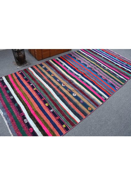 Eskitme Halı, Türk Halısı, Halı, 145 x 300 cm Yeşil Halı, Büyük Halı, Dekoratif Yer Halı, 11609