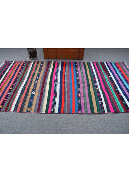 Eskitme Halı, Türk Halısı, Halı, 145 x 300 cm Yeşil Halı, Büyük Halı, Dekoratif Yer Halı, 11609
