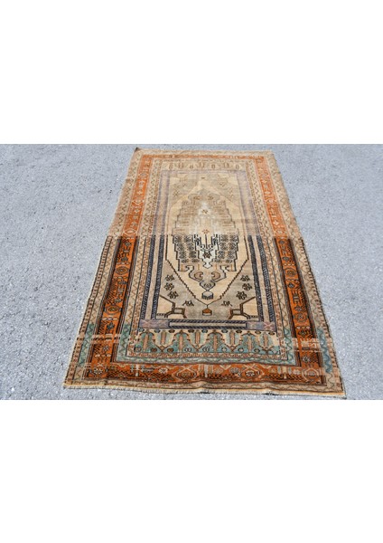Eskitme Halı, Türk Halısı, Halı, 124 x 205 cm Turuncu Halı, Alan Halı, Kabilesı Banyo Halı, 10280