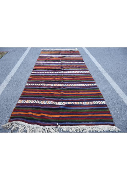 Türk Kilim, Eskitme Kilim, Large Kilim, 162 x 373 cm Gökkuşağı Kilim, Kilim, Büyük Kilim, 7283
