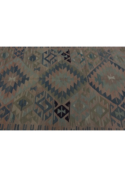 Eskitme Kilim, Türk Kilim, Large Kilim, 162 x 337 cm Yeşil Kilim, Organik Kilim, Yersı Kilim, 7341