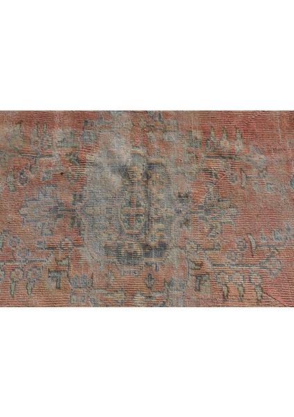 Eskitme Halı, Türk Halısı, Halı, 113 x 246 cm Turuncu Halı, Bohemsı Alan Halı, Yün Banyo Halı, 6503