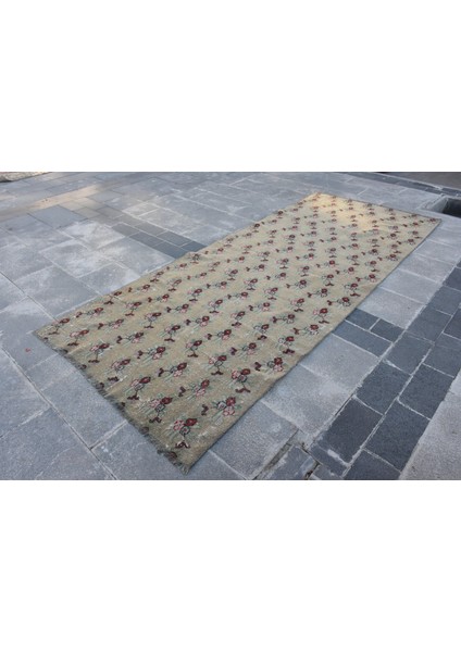 Türk Halısı, Eskitme Halı, Halı, 121 x 296 cm Kahverengi Halı, Yün Banyo Halı, Dekoratif Alan Halı, 3
