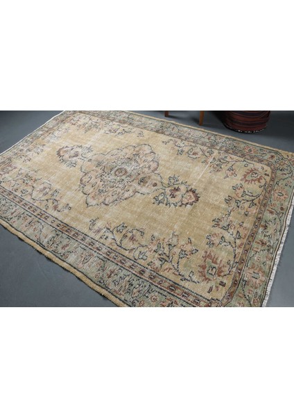 Türk Halısı, Eskitme Halı, Halı, 180 x 262 cm Bej Halı, Yün Salon Halı, Oturma Odası Halı, 9336