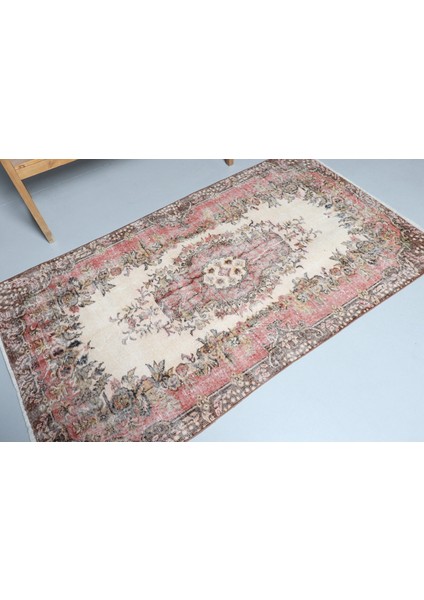 Eskitme Halı, Türk Halısı, Halı, 117 x 206 cm Bej Halı, Anadolusı Banyo Halı, El Yapımı Alan Halı, 91