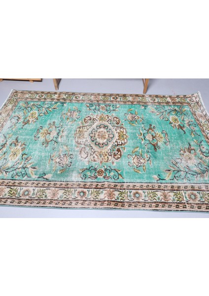 Türk Halısı, Eskitme Halı, Halı, 157 x 254 cm Yeşil Halı, Kabilesı Yer Halı, Organik Oturma Odası Halı modelleri