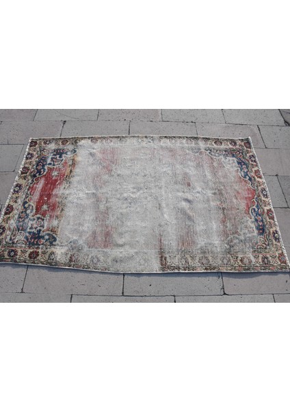 Türk Halısı, Eskitme Halı, Halı, 118 x 192 cm Mavi Halı, El Yapımı Banyo Halı, Bahçe Alan Halı, 1247