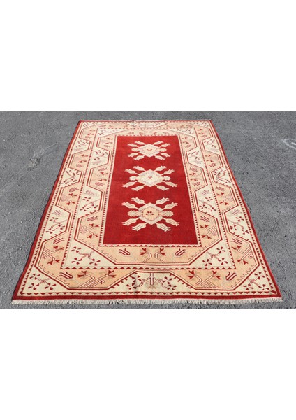 Eskitme Halı, Türk Halısı, Halı, 150 x 203 cm Kırmızı Halı, Yün Banyo Halı, Ofice Alan Halı, 4709