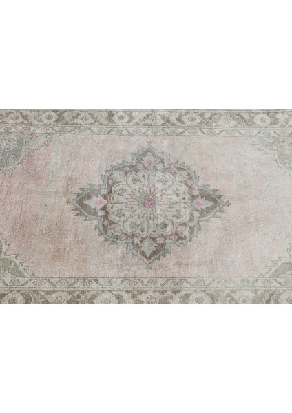 Türk Halısı, Eskitme Halı, Halı, 121 x 216 cm Bej Halı, Yün Banyo Halı, Dekoratif Banyo Halı, 3426