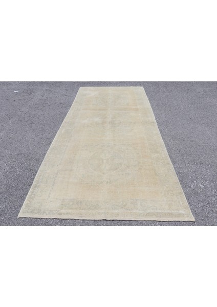 Türk Halısı, Eskitme Halı, Halı, 146 x 337 cm Bej Halı, Kabilesı Salon Halı, El Yapımı Salon Halı, 33