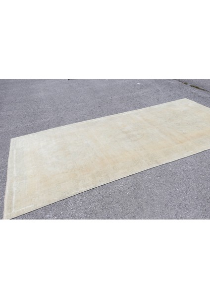 Türk Halısı, Eskitme Halı, Halı, 146 x 337 cm Bej Halı, Kabilesı Salon Halı, El Yapımı Salon Halı, 33