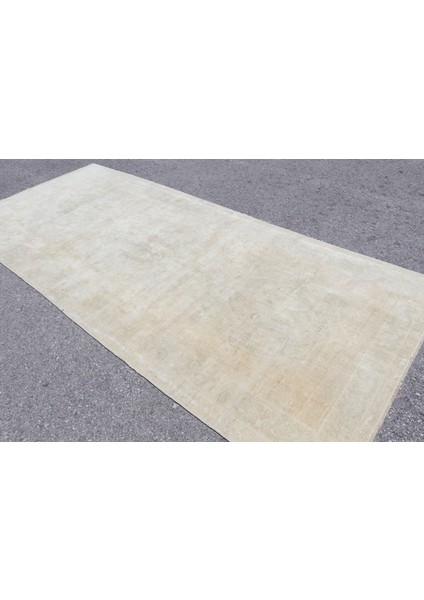 Türk Halısı, Eskitme Halı, Halı, 146 x 337 cm Bej Halı, Kabilesı Salon Halı, El Yapımı Salon Halı, 33