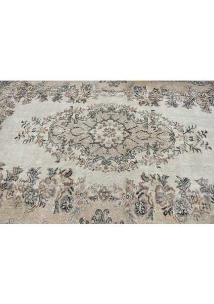 Türk Halısı, Eskitme Halı, Halı, 193 x 316 cm Bej Halı, Büyük Halı, Yün Salon Halı, 11390