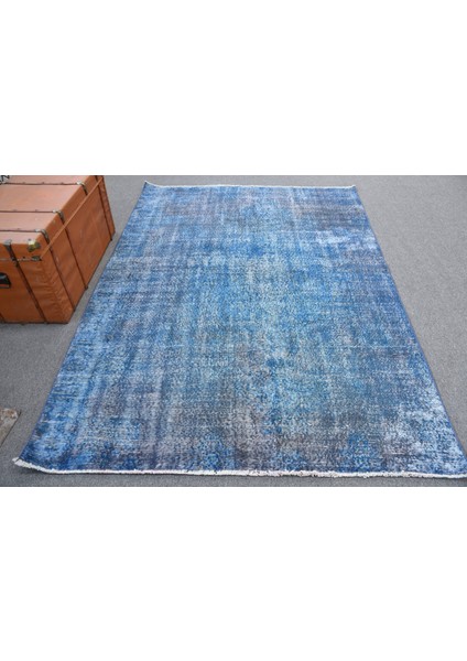 Türk Halısı, Eskitme Halı, Halı, 171 x 249 cm Mavi Halı, El Dokuma Büyük Halı, Oturma Odası Halı, 11