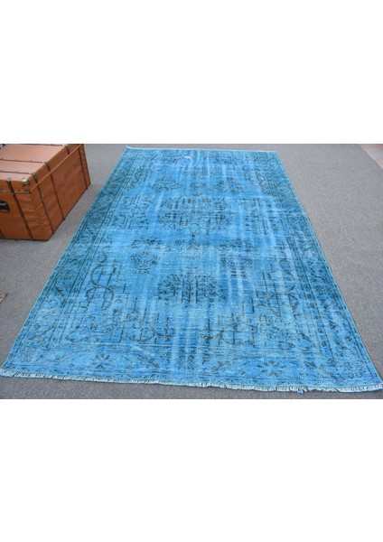 Türk Halısı, Eskitme Halı, Halı, 186 x 300 cm Mavi Halı, Bahçe Oturma Odası Halı, 11374