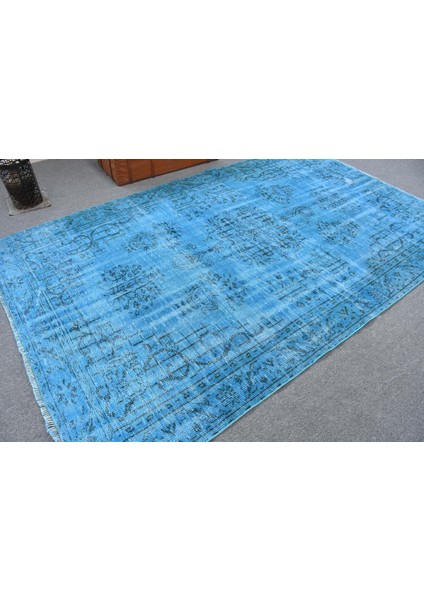 Türk Halısı, Eskitme Halı, Halı, 186 x 300 cm Mavi Halı, Bahçe Oturma Odası Halı, 11374
