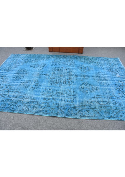 Türk Halısı, Eskitme Halı, Halı, 186 x 300 cm Mavi Halı, Bahçe Oturma Odası Halı, 11374