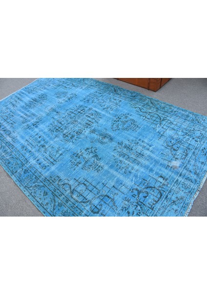 Türk Halısı, Eskitme Halı, Halı, 186 x 300 cm Mavi Halı, Bahçe Oturma Odası Halı, 11374