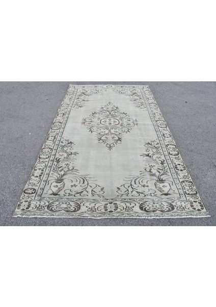 Eskitme Halı, Türk Halısı, Halı, 169 x 291 cm Yeşil Halı, El Dokuma Büyük Halı, El Yapımı Oturma Odası