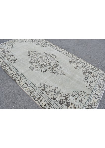 Eskitme Halı, Türk Halısı, Halı, 169 x 291 cm Yeşil Halı, El Dokuma Büyük Halı, El Yapımı Oturma Odası