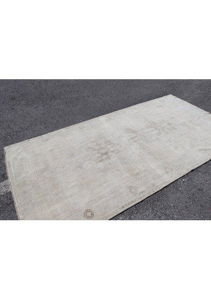 Eskitme Halı, Türk Halısı, Halı, 145 x 278 cm Bej Halı, Bahçe Yer Halı, El Dokuma Yer Halı, 3438
