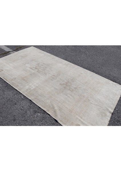 Eskitme Halı, Türk Halısı, Halı, 145 x 278 cm Bej Halı, Bahçe Yer Halı, El Dokuma Yer Halı, 3438