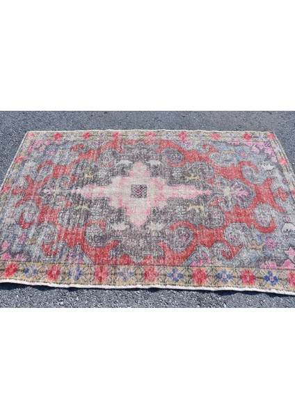 Türk Halısı, Eskitme Halı, Halı, 141 x 226 cm Kırmızı Halı, Organik Banyo Halı, Bahçe Banyo Halı, 889 fırsatları