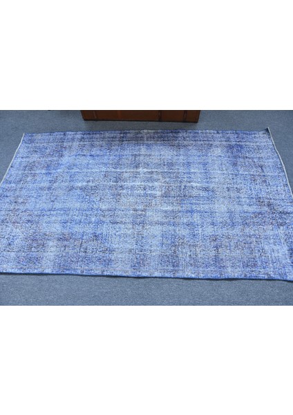 Türk Halısı, Eskitme Halı, Halı, 117 x 200 cm Mavi Halı, Dekoratif Alan Halı, Bahçe Alan Halı, 11866