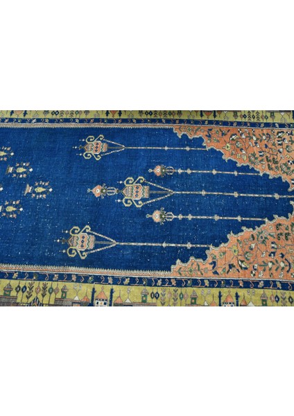 Türk Halısı, Eskitme Halı, Halı, 125 x 223 cm Mavi Halı, Ofice Alan Halı, El Dokuma Alan Halı, 11851