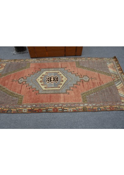 Eskitme Halı, Türk Halısı, Halı, 109 x 222 cm Kırmızı Halı, El Dokuma Banyo Halı, 11757 modelleri