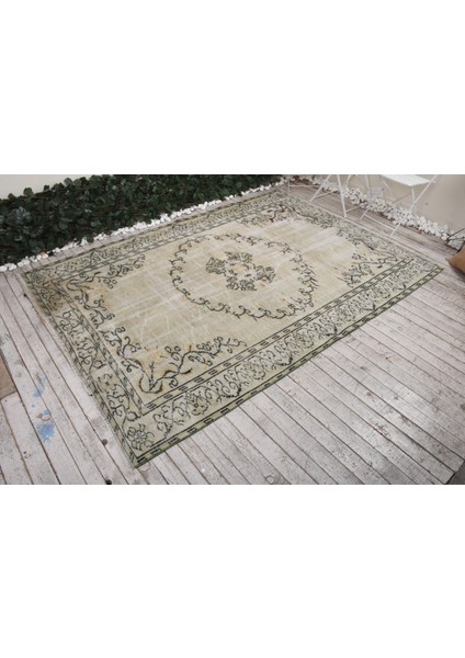 Eskitme Halı, Türk Halısı, Halı, 178 x 256 cm Bej Halı, Dekoratif Oturma Odası Halı, 3417