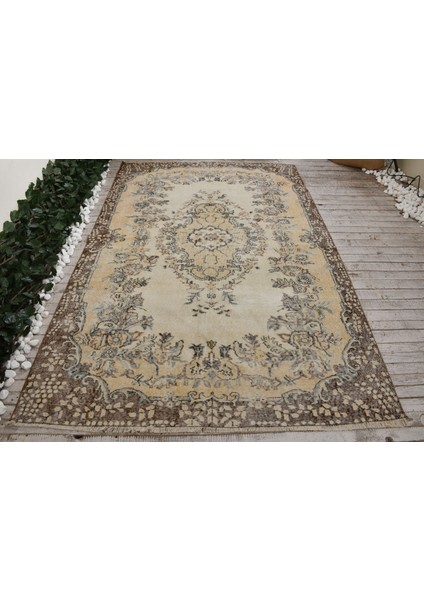 Türk Halısı, Eskitme Halı, Halı, 173 x 265 cm Sarı Halı, Kabilesı Oturma Odası Halı, 7337