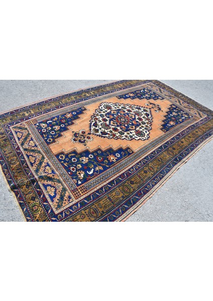 Türk Halısı, Eskitme Halı, Halı, 191 x 295 cm Turuncu Halı, El Yapımı Yer Halı, Ofice Yer Halı, 10062