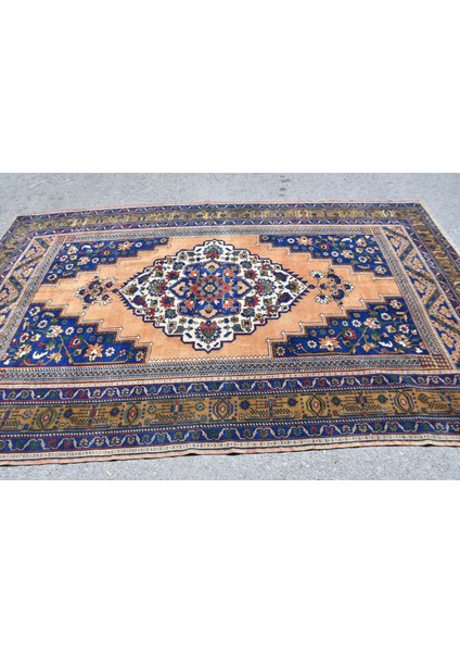 Türk Halısı, Eskitme Halı, Halı, 191 x 295 cm Turuncu Halı, El Yapımı Yer Halı, Ofice Yer Halı, 10062