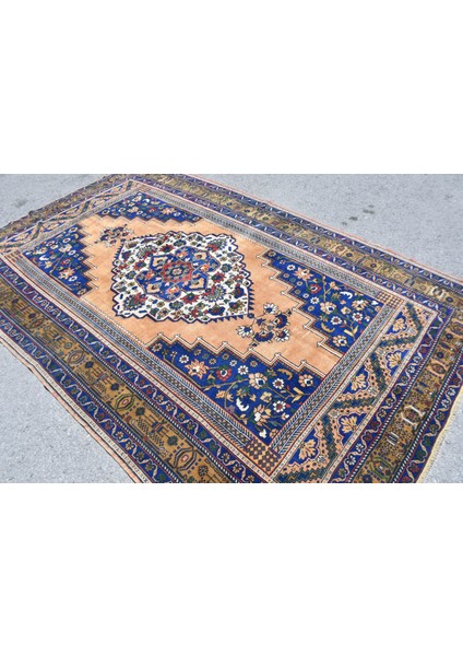 Türk Halısı, Eskitme Halı, Halı, 191 x 295 cm Turuncu Halı, El Yapımı Yer Halı, Ofice Yer Halı, 10062